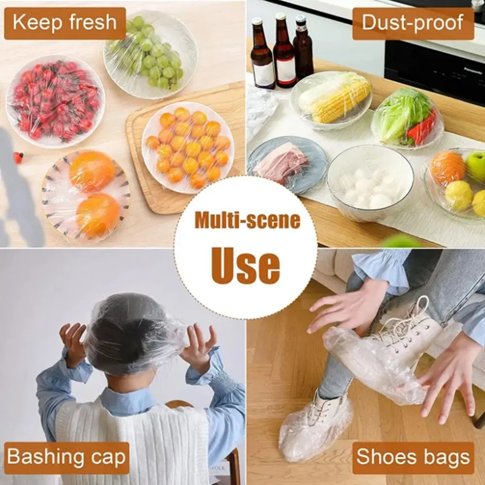 Disposable Ear Protection Cap 100pcs Disposable Shower Cap with Ear Protection for Bath Waterproof Transparent Hair Salon Cap