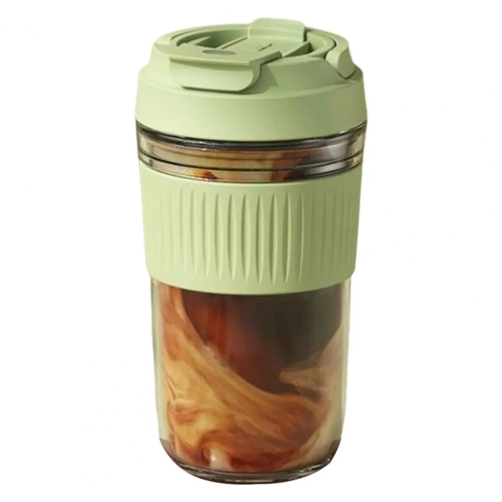 Glass Water Tumbler Leakproof Glass Tumbler with Silicone Straw Dual-drink Cup Set for Office School for Hot for Students