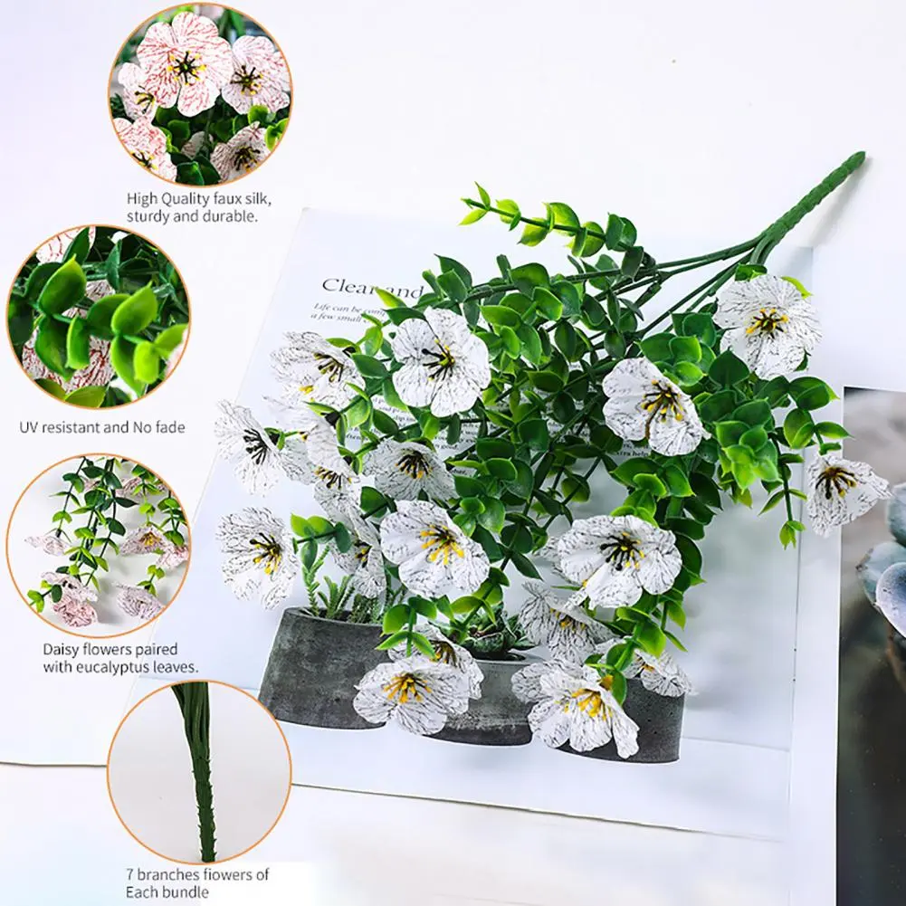 Durable Artificial Flower Stems Realistic Artificial Flowers Greenery Bundle for Outdoors Garden Wedding for Home for Outdoor