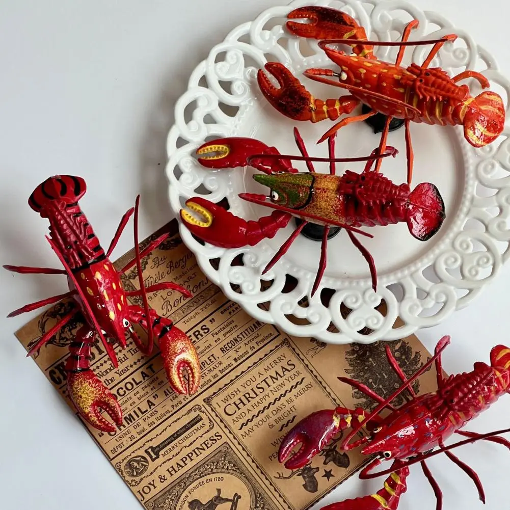 Kitchen Lobster Decoration Realistic Movable Joint Lobster Magnet for Fridge Locker 3d Crayfish Decoration Ornament for Home