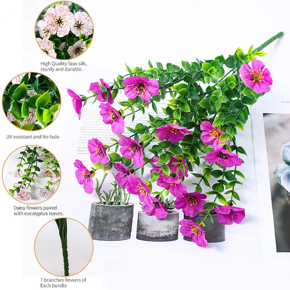 Durable Artificial Flower Stems Realistic Artificial Flowers Greenery Bundle for Outdoors Garden Wedding for Home for Outdoor