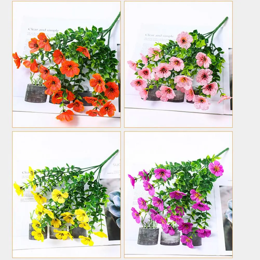 Durable Artificial Flower Stems Realistic Artificial Flowers Greenery Bundle for Outdoors Garden Wedding for Home for Outdoor