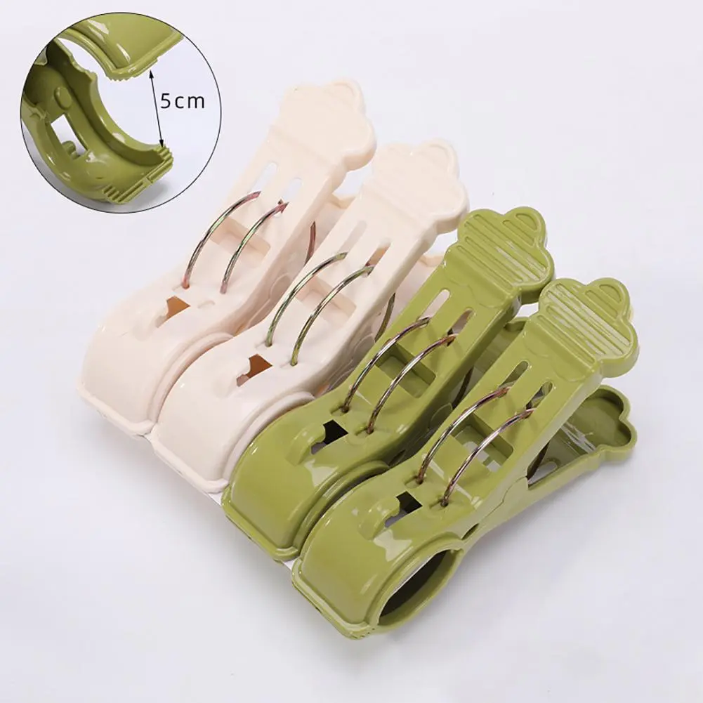 Clothespin Heavy Duty Beach Towel Clips for Laundry Clothes Drying Anti-slip Spring Mechanism Pins Portable 4pcs Set Drying Clip