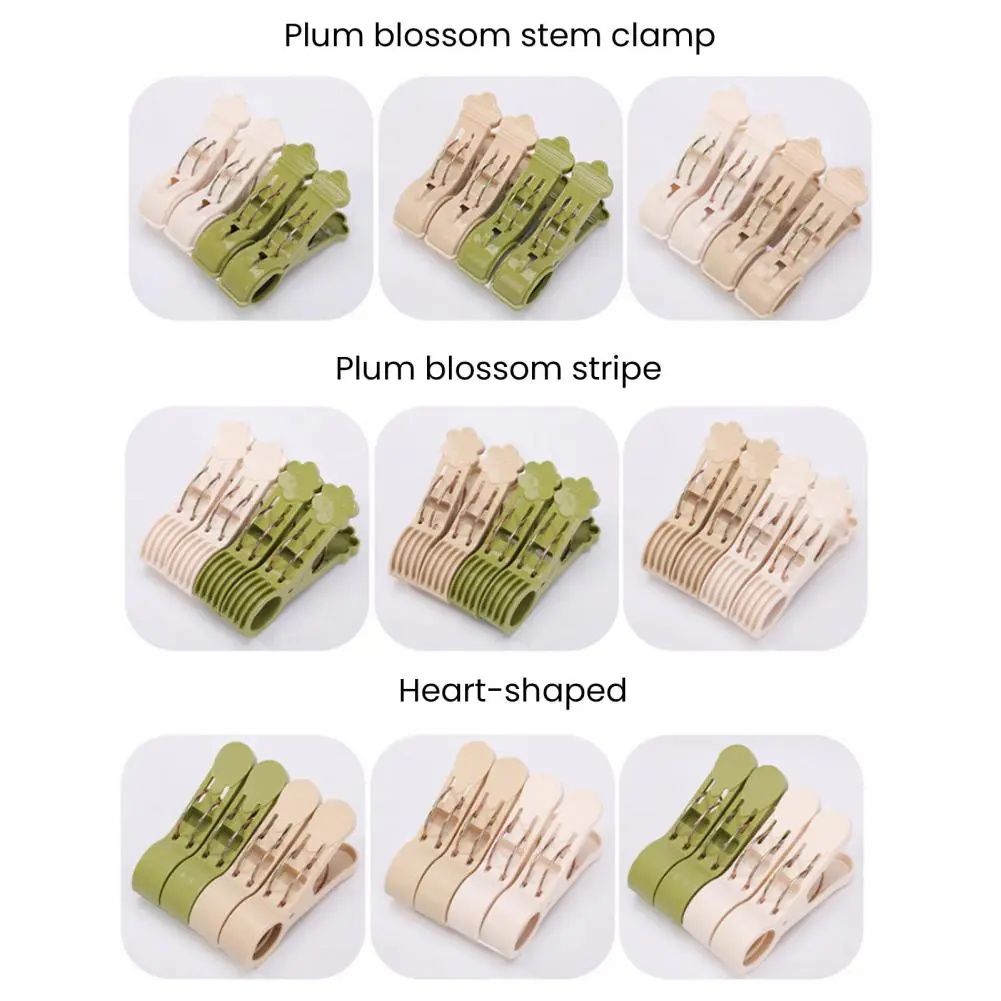Clothespin Heavy Duty Beach Towel Clips for Laundry Clothes Drying Anti-slip Spring Mechanism Pins Portable 4pcs Set Drying Clip