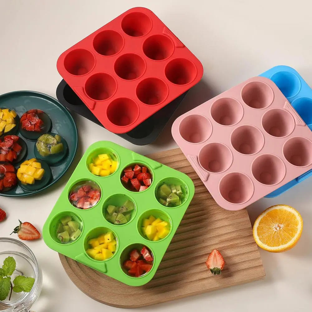 Silicone Cake Mold 9-hole Silicone Cake Cookie Mold Set for Diy Baking Food-grade Square Round Cylinder Molds for Cakes Cookies