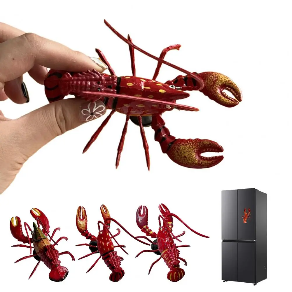 Kitchen Lobster Decoration Realistic Movable Joint Lobster Magnet for Fridge Locker 3d Crayfish Decoration Ornament for Home