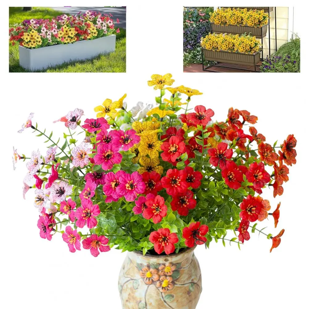 Outdoor Artificial Flowers with Realistic Textures Realistic Uv Resistant Artificial Flowers for Outdoors for Spring for Garden