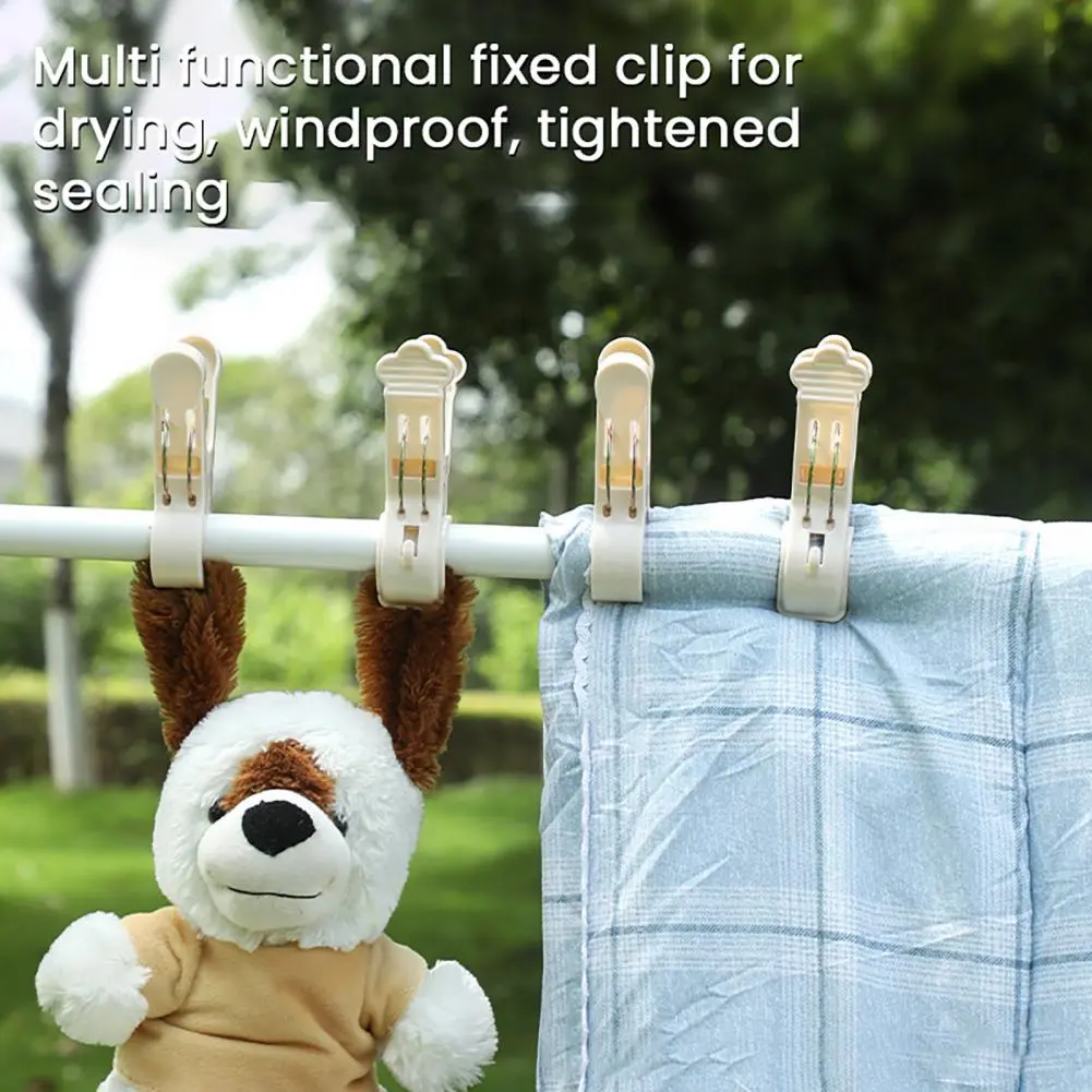 Clothespin Heavy Duty Beach Towel Clips for Laundry Clothes Drying Anti-slip Spring Mechanism Pins Portable 4pcs Set Drying Clip
