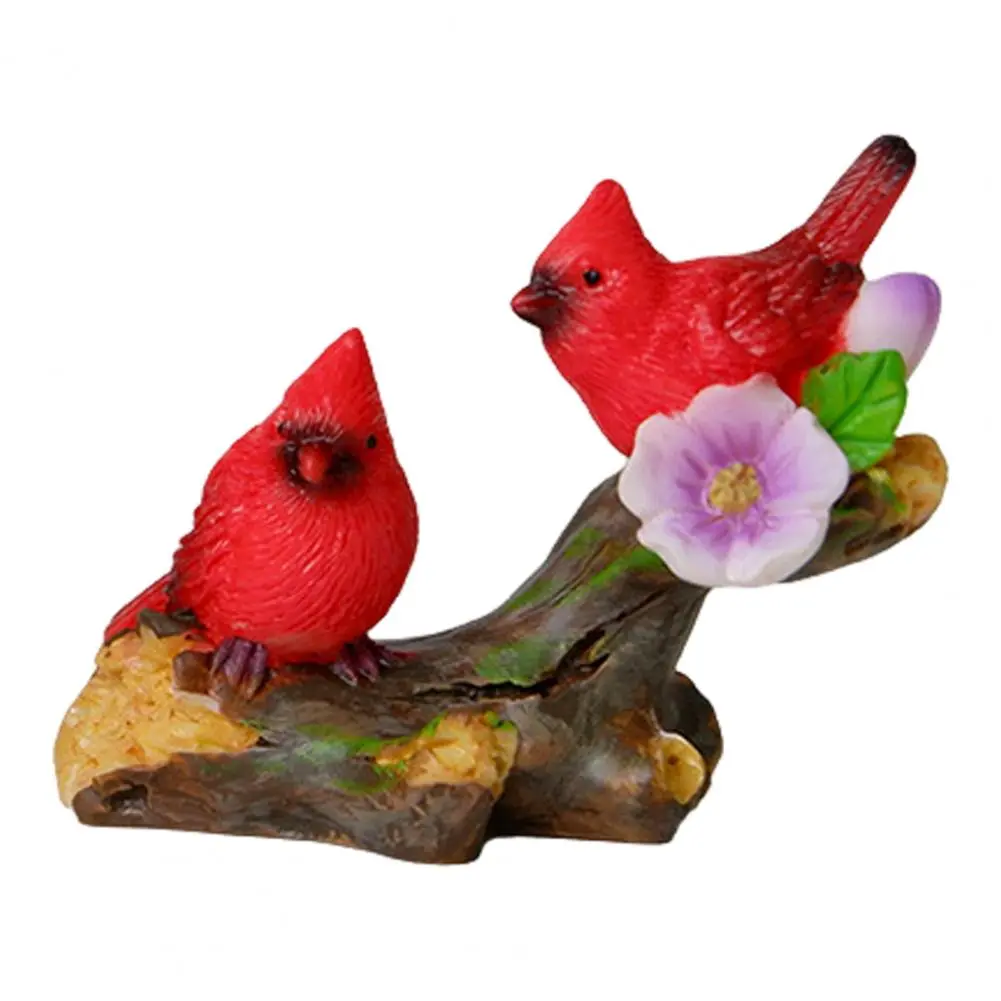 Bird Resin Ornament Miniature Bird Figurine Set for Desktop Decor Moss Micro-landscape Garden Fence Resin Ornament with for Home