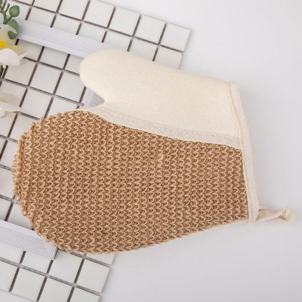 Gentle Exfoliating Glove Eco-friendly Burlap Fiber Bath Glove for Exfoliating Massage Sustainable Shower for Glowing for A