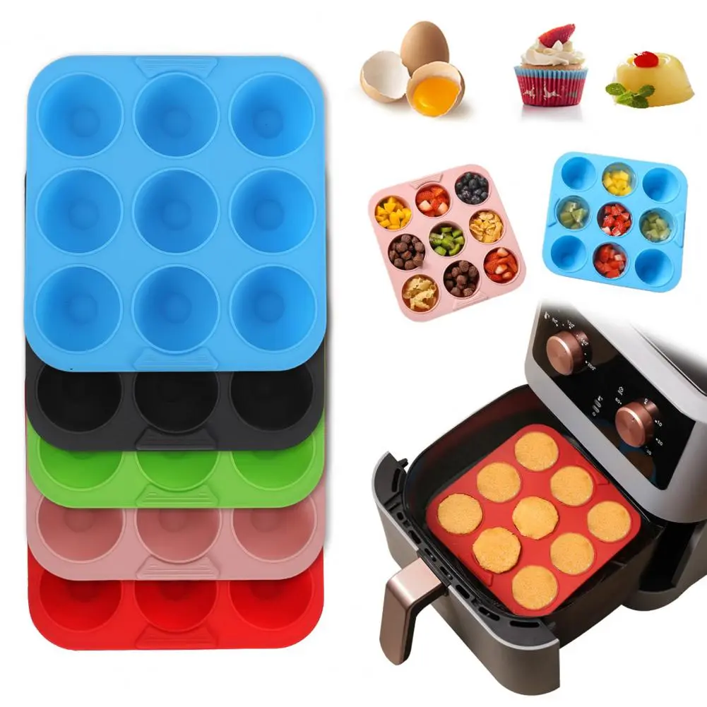 Silicone Cake Mold 9-hole Silicone Cake Cookie Mold Set for Diy Baking Food-grade Square Round Cylinder Molds for Cakes Cookies