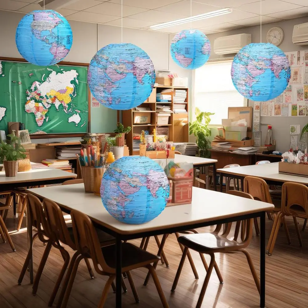 Lantern for Party Decor Travel Themed Hanging Paper Lanterns for Earth Day Classroom Home Decor Around World Party Decorations