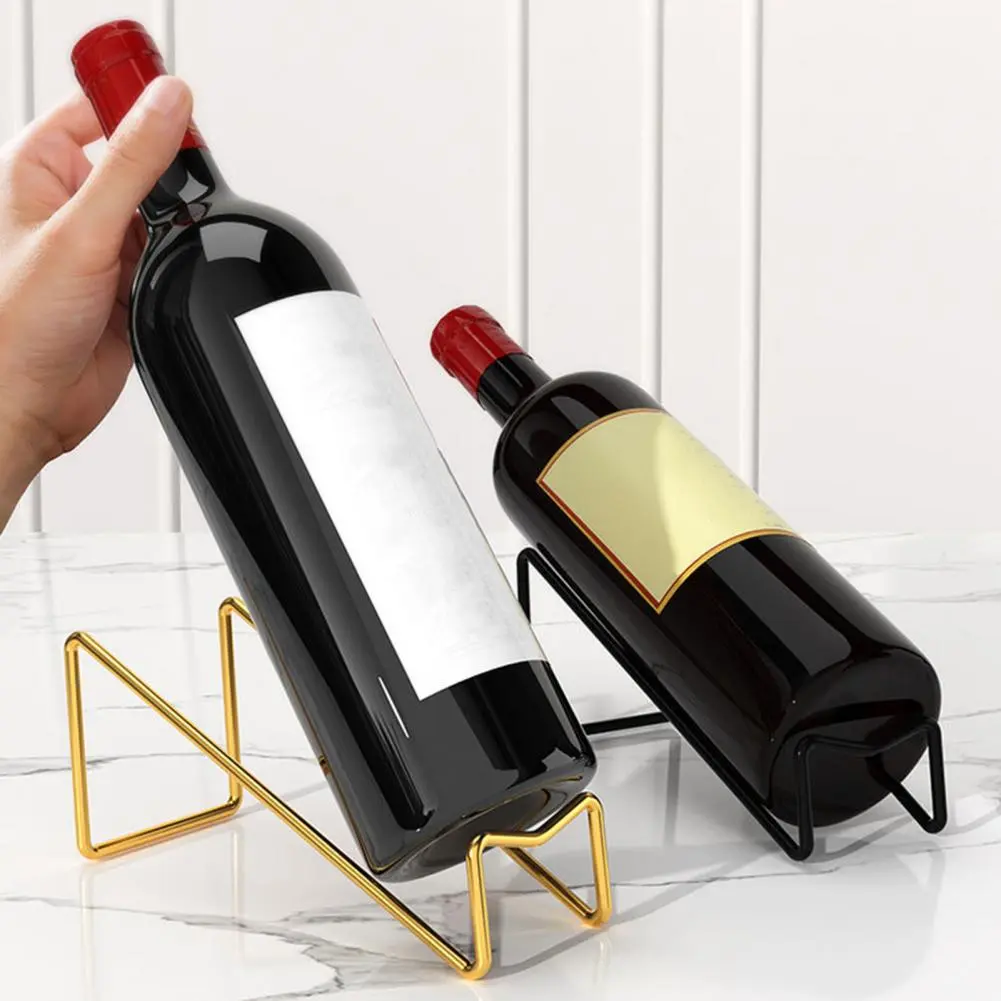 Space-saving Wine Rack Elegant Metal Wine Bottle Holder Display Rack for Countertop Storage Space Saving Home for Wine