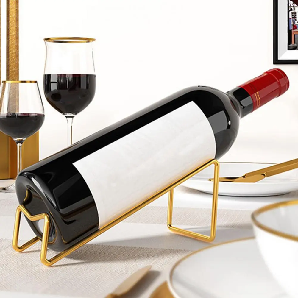 Space-saving Wine Rack Elegant Metal Wine Bottle Holder Display Rack for Countertop Storage Space Saving Home for Wine