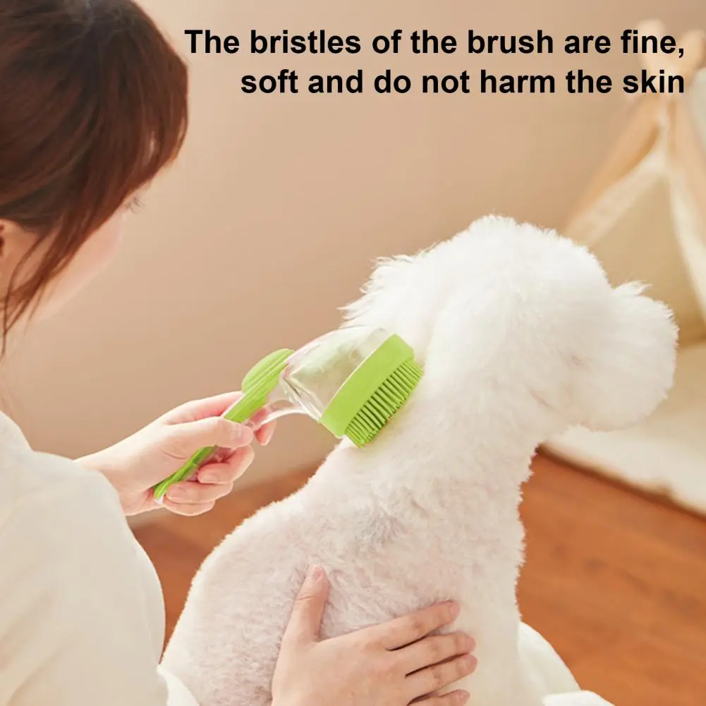 Comfortable Grip Pet Brush Pet Grooming Massage Brush for Long Short-haired Dogs Cats Dog Bath Scrubber with Soap for Bathing