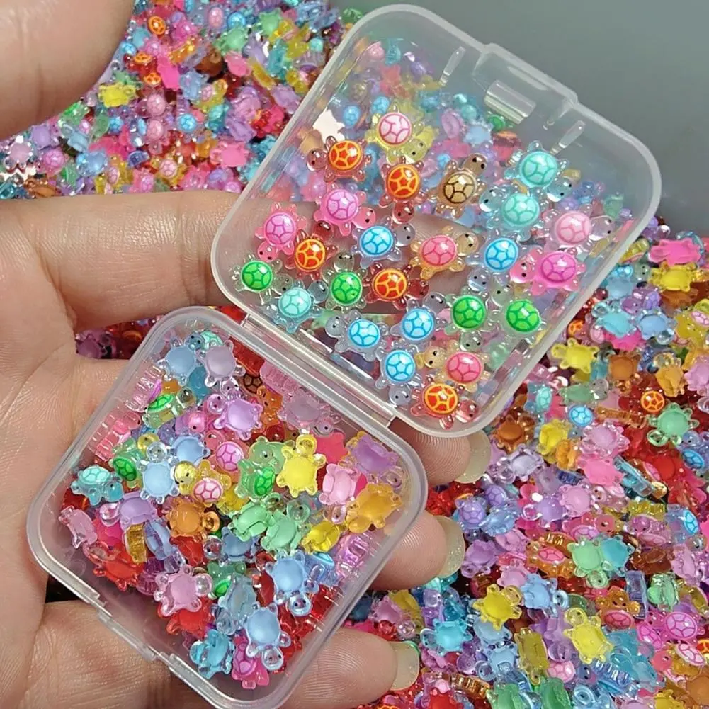 Jewelry Accessories Set of 50 Mini Resin Turtle Figurines with Effects Realistic Waterproof Statues for Nail for Crafts