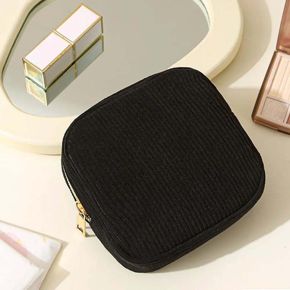 Portable Travel Organizer Waterproof Compact Cosmetic Bag with Zipper Closure for Makeup Storage Napkin Organization Portable