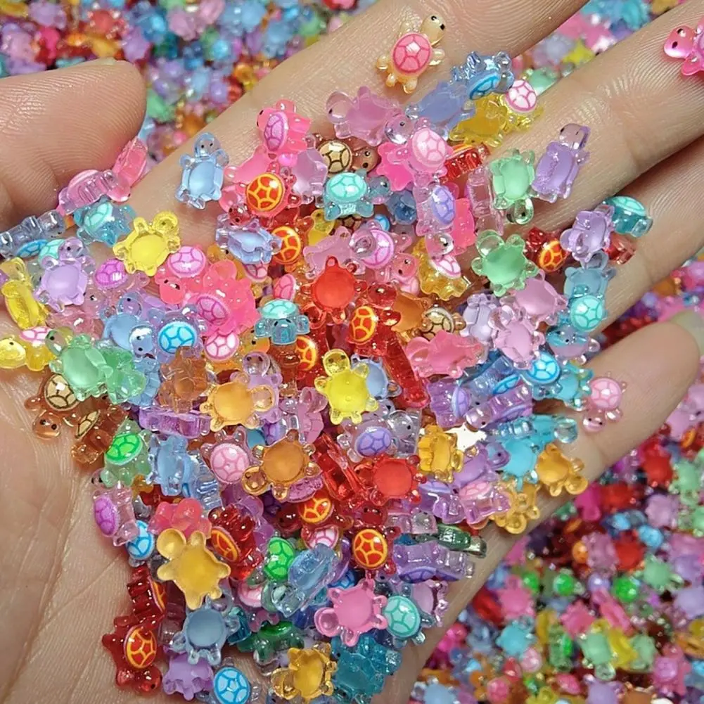 Jewelry Accessories Set of 50 Mini Resin Turtle Figurines with Effects Realistic Waterproof Statues for Nail for Crafts