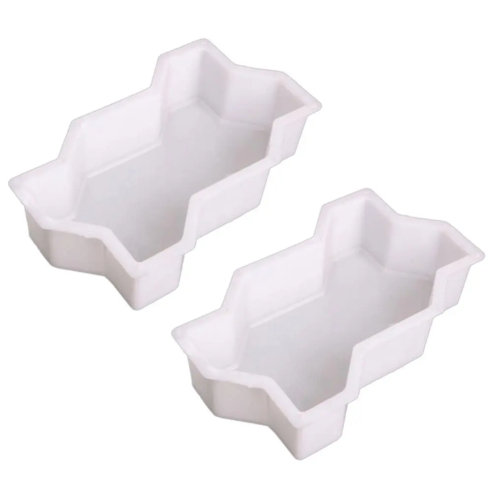 DIY Plastic Cement Brick Mold 2Pcs Brick Mold Wave Shape Garden Walk Pavement Mold Garden Walking Pathing Pavement Maker Floor