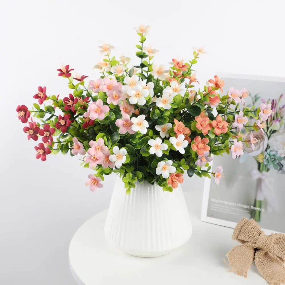 Maintenance-free Fake Flowers Uv Resistant Artificial Flowers Plants for Outdoor Garden Decor Faux Greenery Shrubs for Window