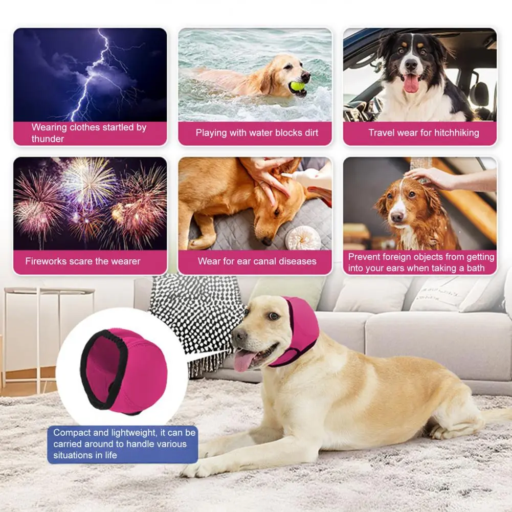 Nylon Elastic Dog Ear Wraps Waterproof Dog Ear Muffs for Hematoma Relief Bathing Anxiety Elastic Ear Wrap Protector for Grooming