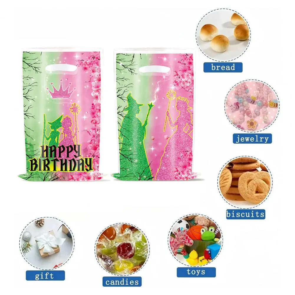 Playful Witch Hat Decor Witch Party Gift Bags for Girls Birthday Baby Shower Supplies Green Pink Candy Treat Bag Wicked Goodie