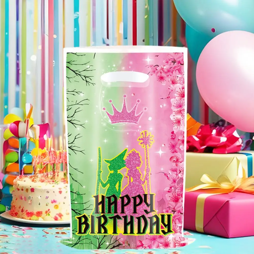 Playful Witch Hat Decor Witch Party Gift Bags for Girls Birthday Baby Shower Supplies Green Pink Candy Treat Bag Wicked Goodie