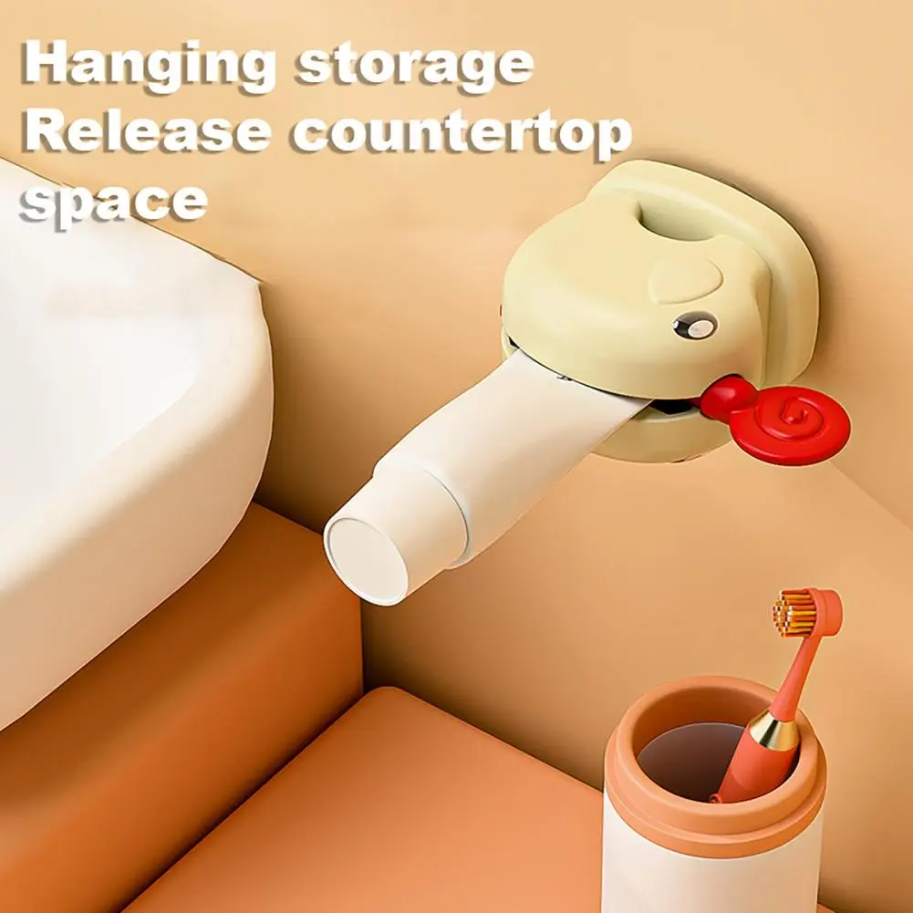 Bathroom Accessories Cute Shaped Toothpaste Tube Squeezer with Suction Cup Organizer for Wall Mount Compact Design Bathroom