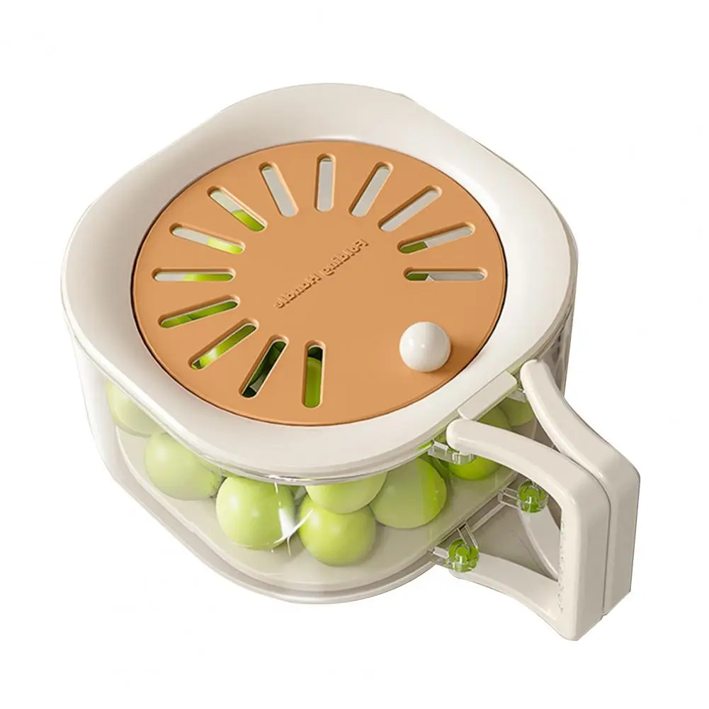 Outdoor Use Vegetable Strainer Efficient Fruit Strainer with Folding Handles Lid for Washing Fruits Vegetables for Berry