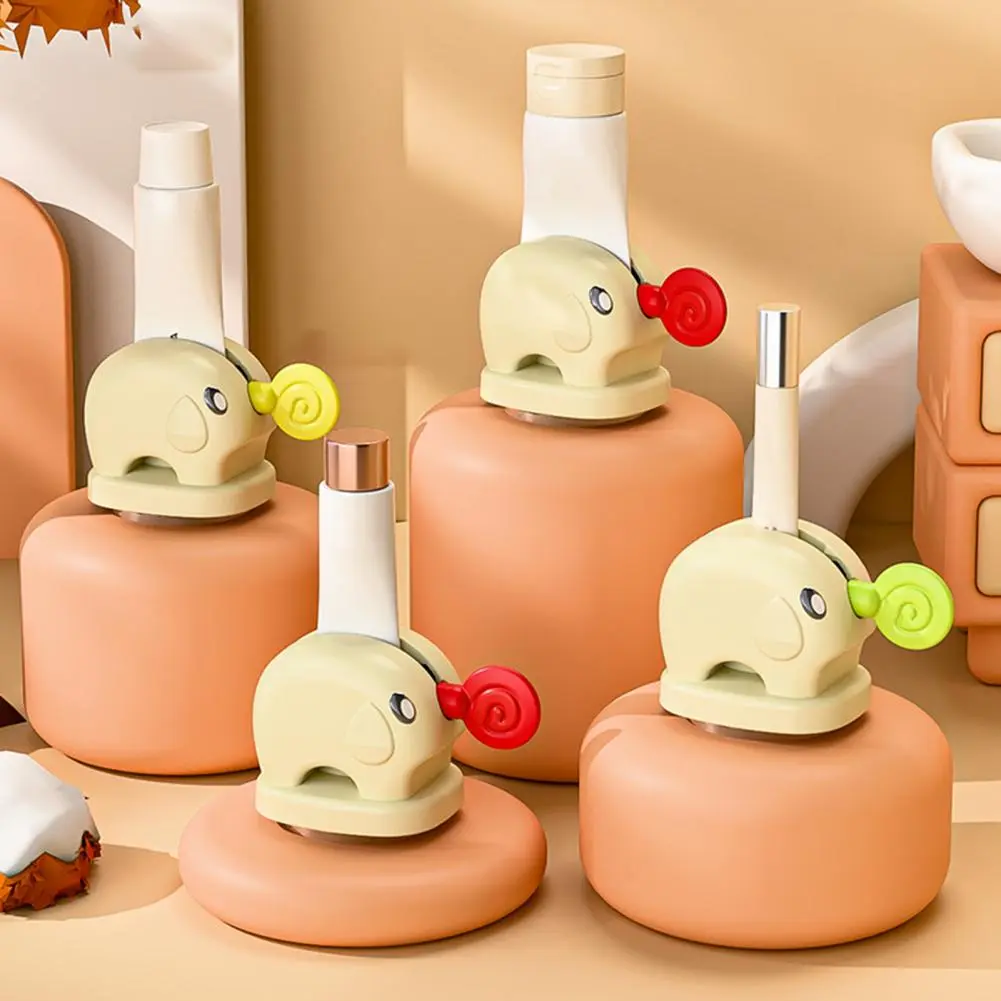 Bathroom Accessories Cute Shaped Toothpaste Tube Squeezer with Suction Cup Organizer for Wall Mount Compact Design Bathroom