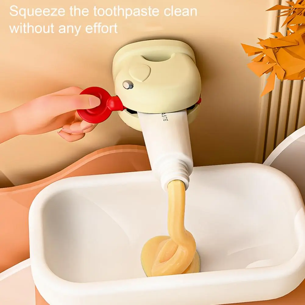 Bathroom Accessories Cute Shaped Toothpaste Tube Squeezer with Suction Cup Organizer for Wall Mount Compact Design Bathroom