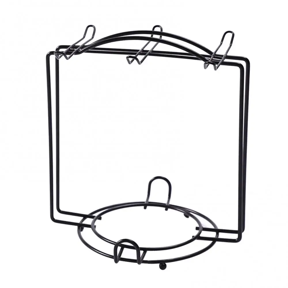 Home Hanging Cup Holder Bold Black Sprayed Wrought Iron Coffee Cup Holder with 6 Saucer and 6 Cup Holder Kitchen Storage Rack