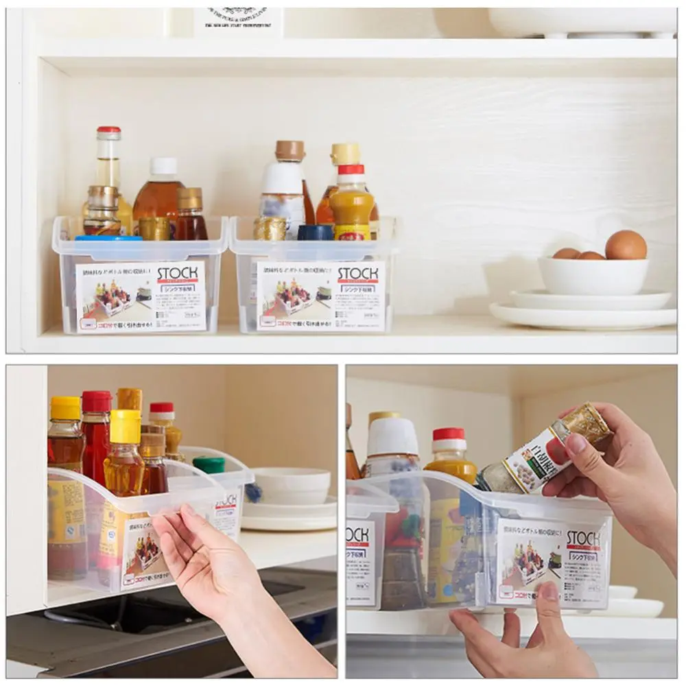 Kitchen Refrigerator Plastic Clear Drawer Basket Fridge Drawer Shelf Kitchen Pantry Organizer