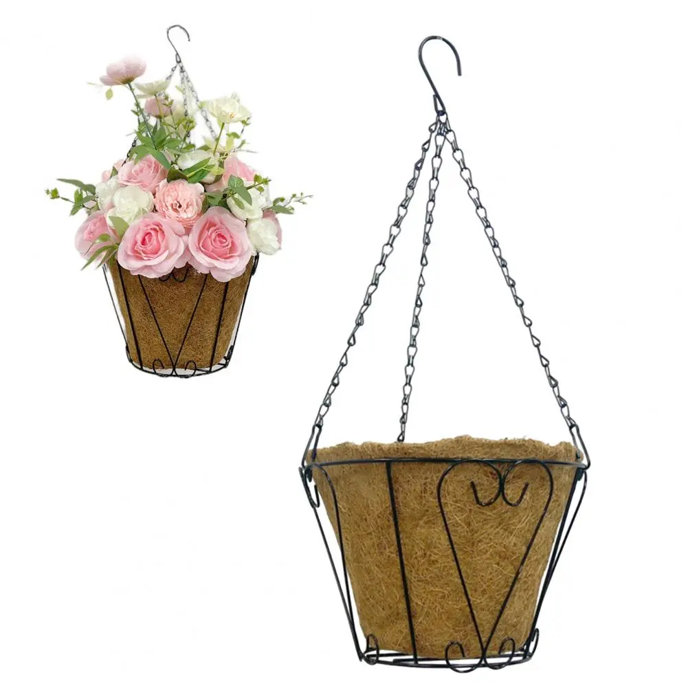 Ceiling Doorways Windowsills Balcony Garden Fence Planters Metal Hanging Planter Basket with for Indoor for Flowers for Plants