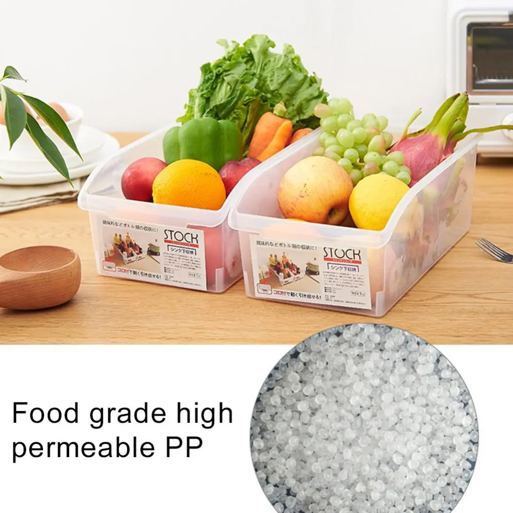 Kitchen Refrigerator Plastic Clear Drawer Basket Fridge Drawer Shelf Kitchen Pantry Organizer