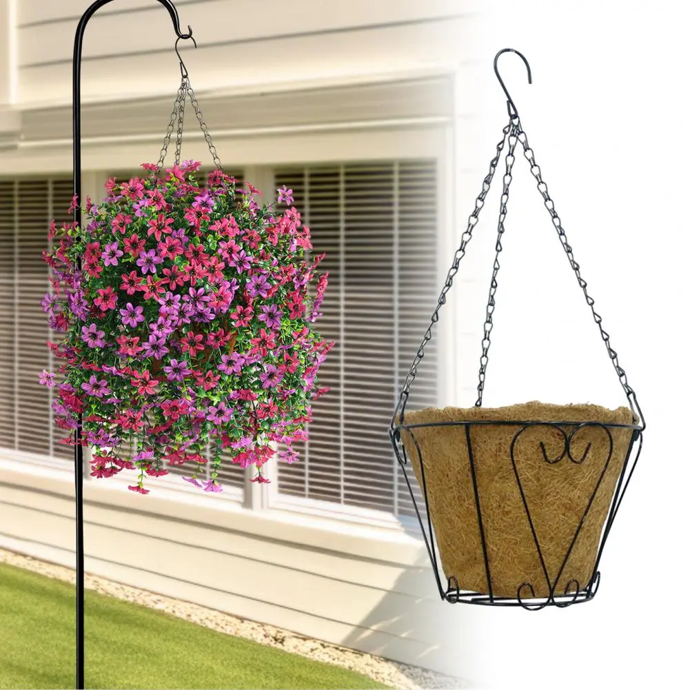 Ceiling Doorways Windowsills Balcony Garden Fence Planters Metal Hanging Planter Basket with for Indoor for Flowers for Plants