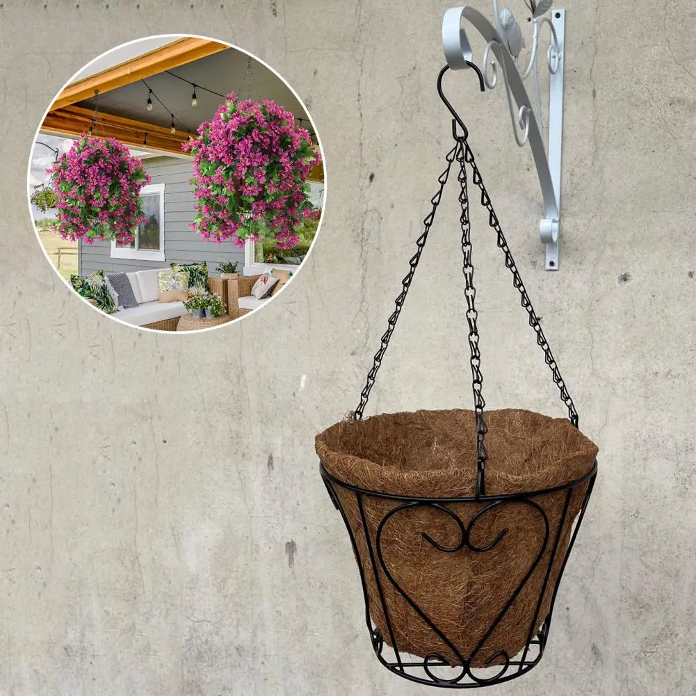 Ceiling Doorways Windowsills Balcony Garden Fence Planters Metal Hanging Planter Basket with for Indoor for Flowers for Plants