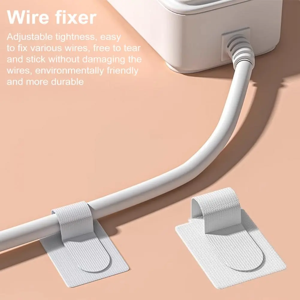 Cable Management Fastener Tape Reusable Cable Organizer Ties for Office Desk Power Wire Management Adjustable for Adhesive