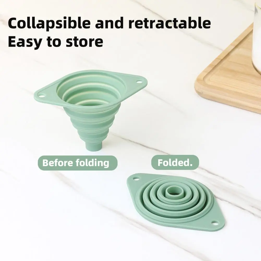 Foldable Kitchen Funnel Collapsible Silicone Kitchen Funnels Set for Bottles Heat Resistant Telescopic for Cooking for Filling