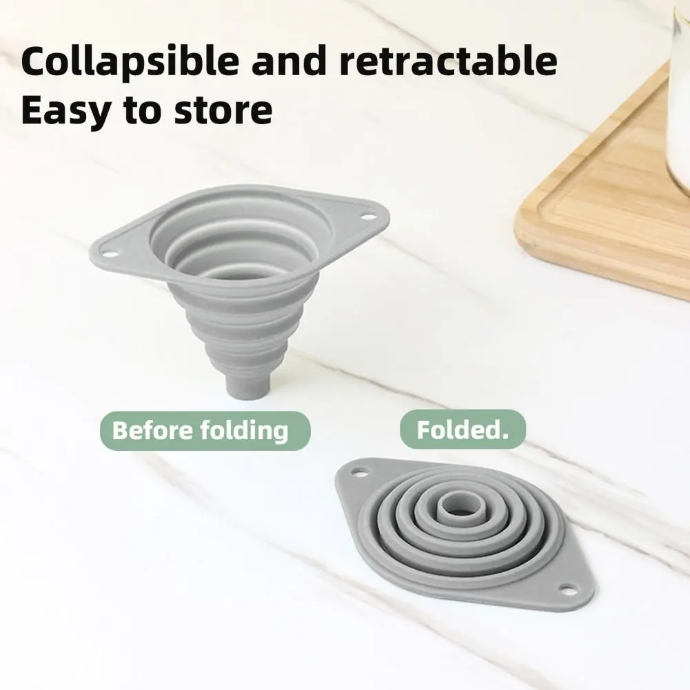 Foldable Kitchen Funnel Collapsible Silicone Kitchen Funnels Set for Bottles Heat Resistant Telescopic for Cooking for Filling