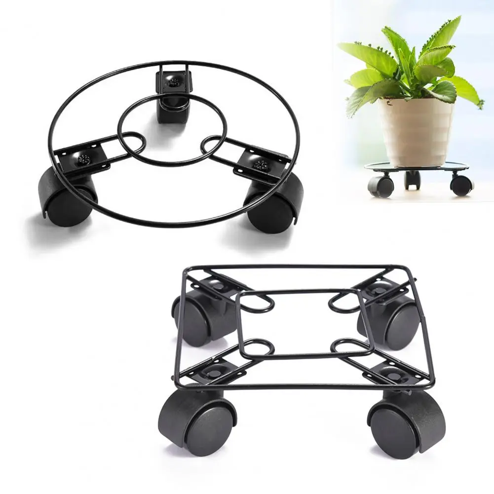 Wheeled Plant Pot Rack Durable Plant Stand with Wheels Heavy Duty Flower Pot Holder Sturdy Planter Rack with Rolling for Easy