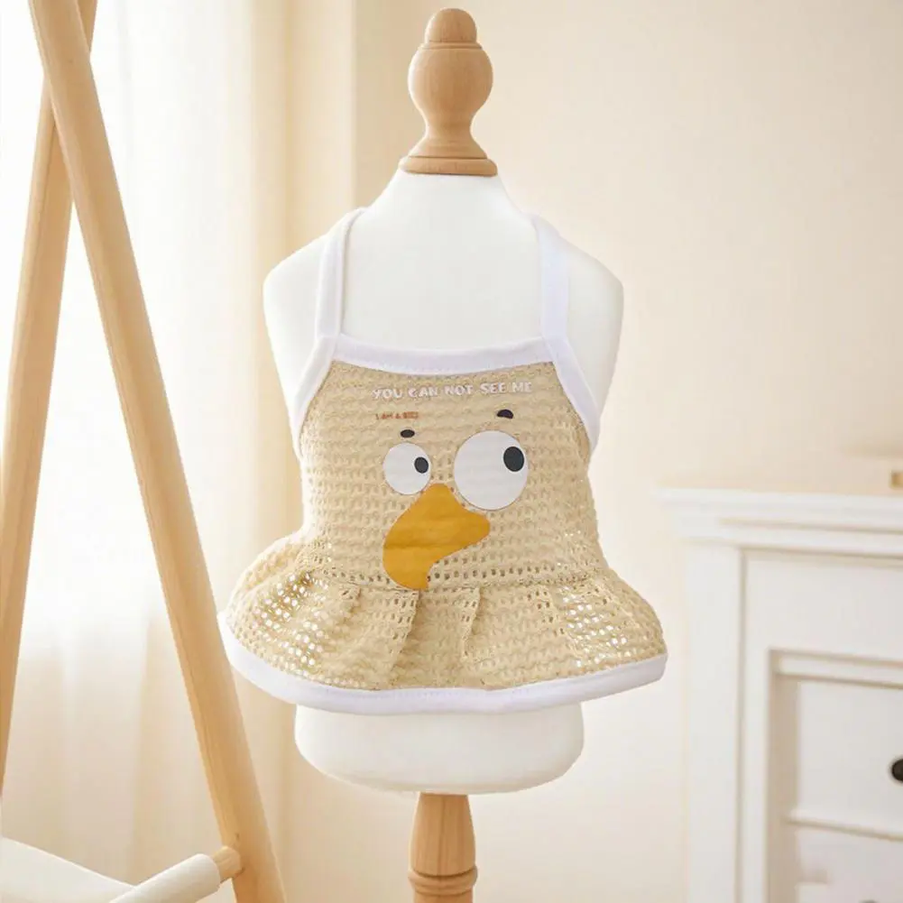 Dog Shirt Cartoon Hollow Pet Vest for Small Medium Dogs Cats Breathable Tank Top with Pleated Hem Cute Summer Clothes Outfit