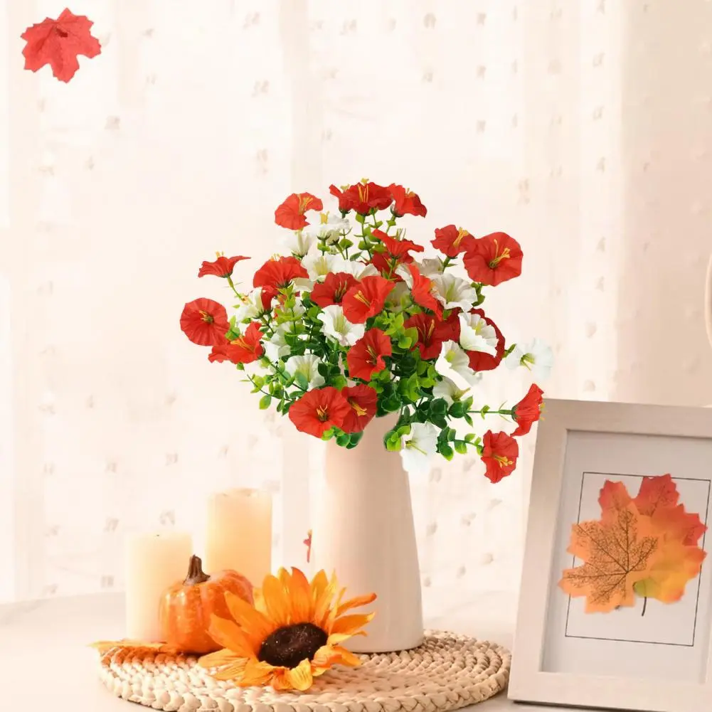 Morning Glory Blooms Realistic Artificial Morning Glory Bunch for Home Wedding Decor Reusable Faux Flowers Bundle with for Room