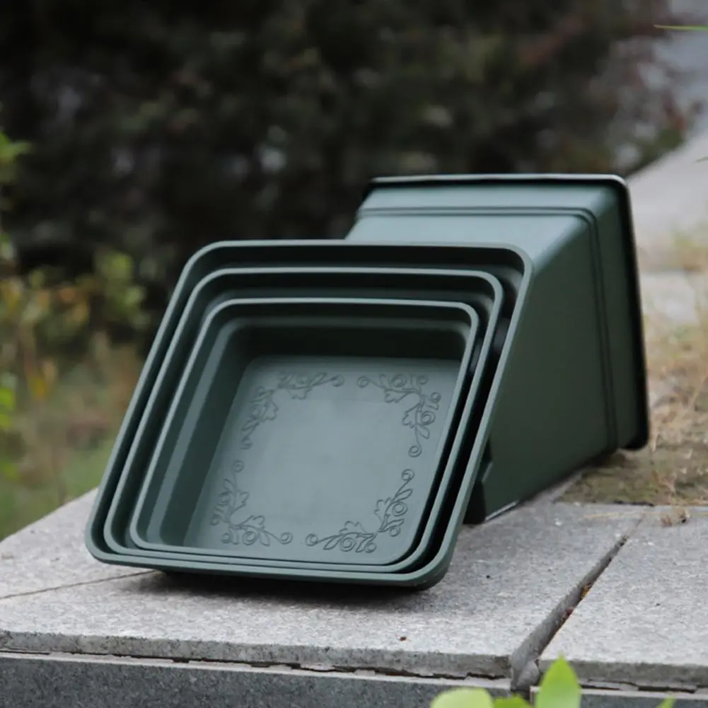 Warping-resistant Plant Tray Durable Square Plant Saucer for Indoor Outdoor Garden Pots High Density Plastic Tray Prevents