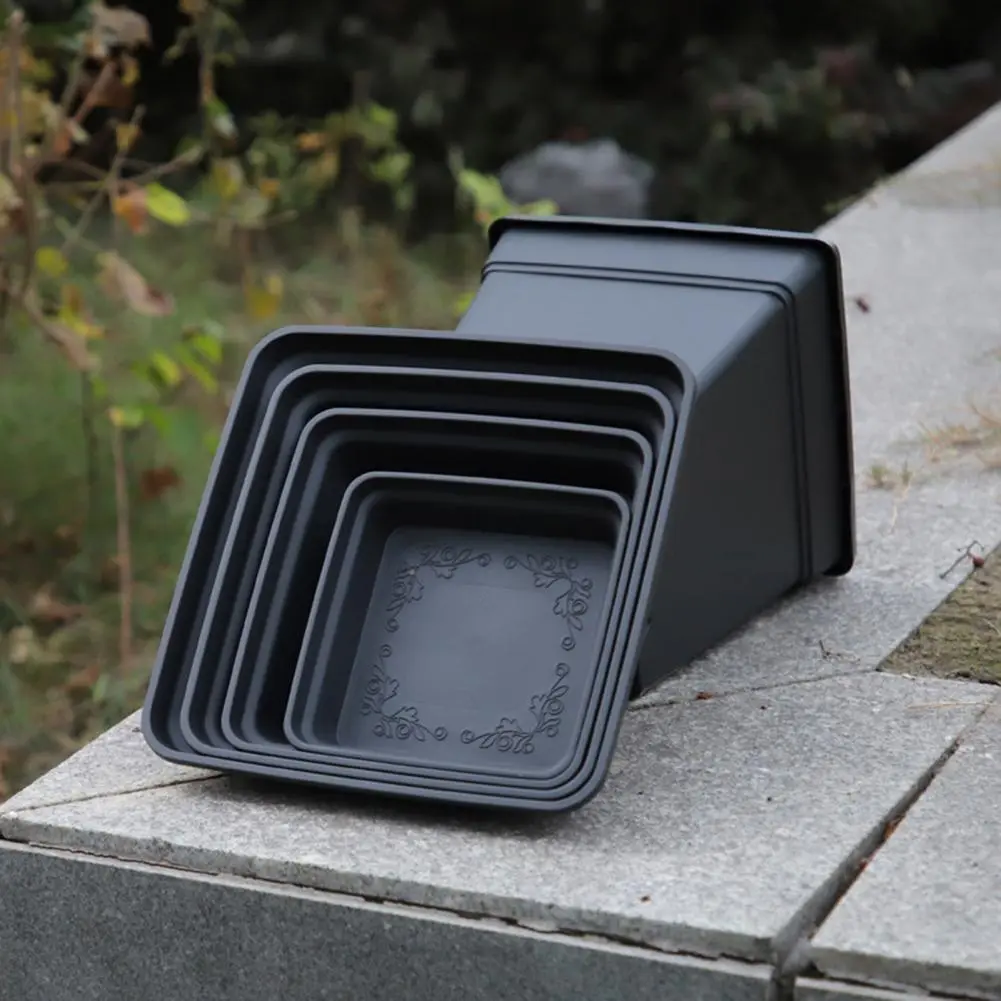 Warping-resistant Plant Tray Durable Square Plant Saucer for Indoor Outdoor Garden Pots High Density Plastic Tray Prevents