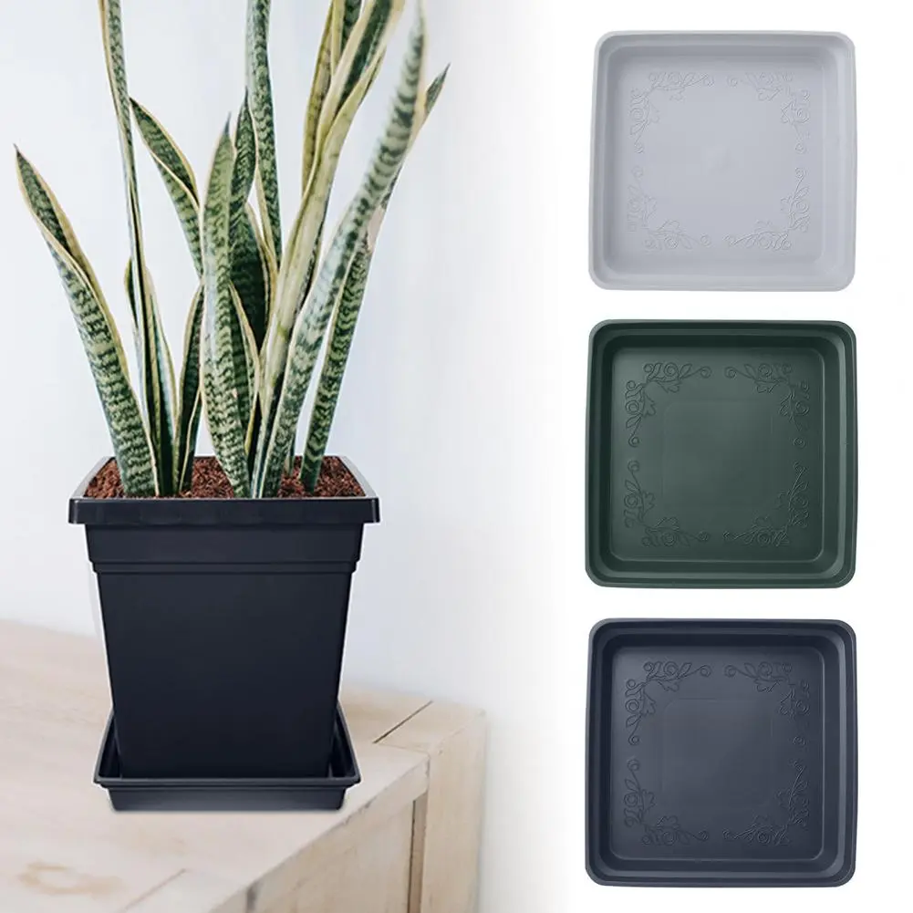 Warping-resistant Plant Tray Durable Square Plant Saucer for Indoor Outdoor Garden Pots High Density Plastic Tray Prevents