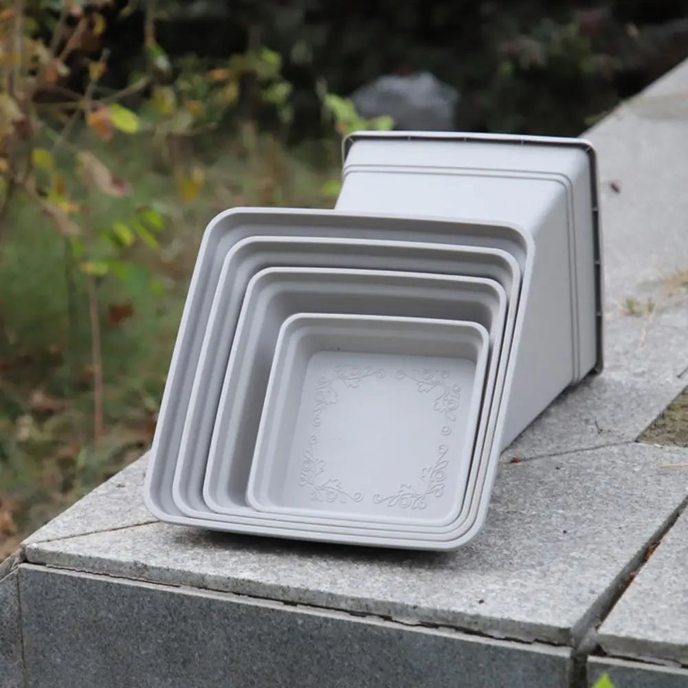 Warping-resistant Plant Tray Durable Square Plant Saucer for Indoor Outdoor Garden Pots High Density Plastic Tray Prevents