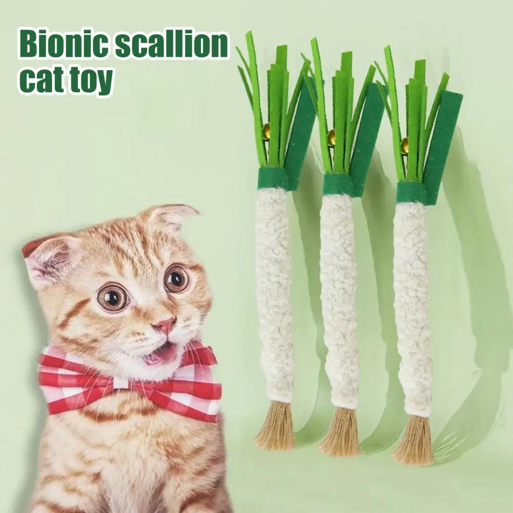 Felt Scallion Cat Toy Scallion-shaped Cat Chew Toy for Teething Relief Training Soft Felt Pet Toy Promotes Active Play for Small