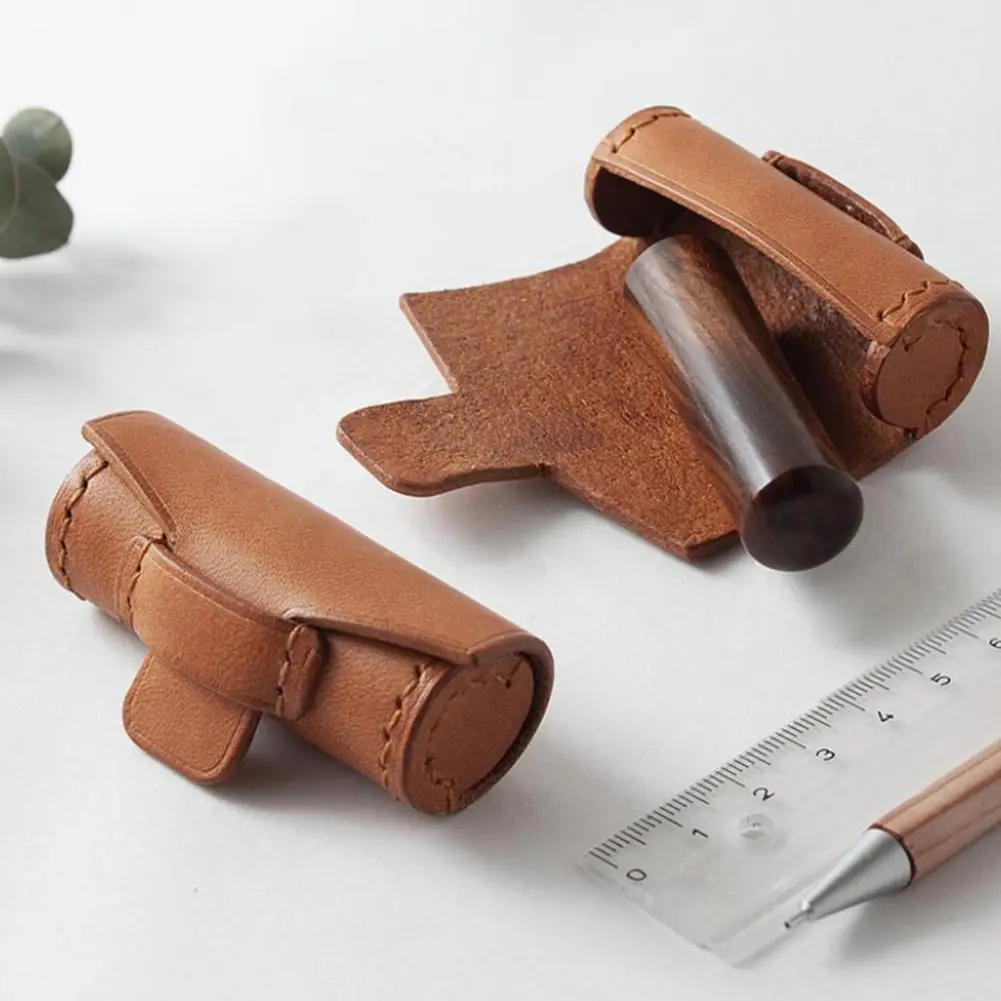 Slim Lipstick Sleeve Faux Leather Lip Balm Holder Lipstick Sleeve Protector for Ladies Handbag Reusable Lip Balm for Purse