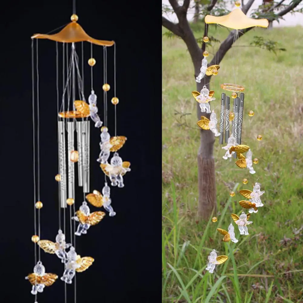 Love Angel Cupid Wind Chime Tube Hanging Ornament House Warm Gift Home Decor With Clear Sound